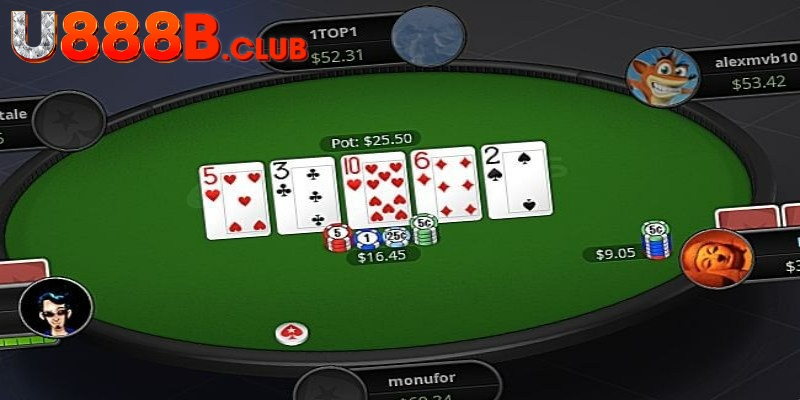 Quá trình chơi Poker đổi thưởng tại U888